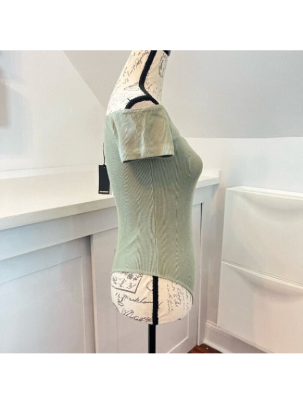 Monrow Green Ribbed Bodysuit - Picture 4 of 7